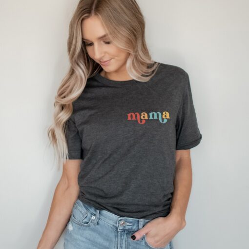 retro mama pocket shirt for mothers day pregnancy reveal cute mama t shirt perfect gift for mom or christmas