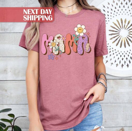 retro mama shirt cute mom t shirt for mothers day best mom ever shirt celebrating mom life unique birthday gift saoqu
