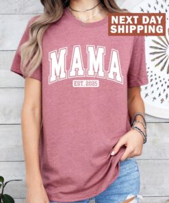 retro mama shirt est 2025 for new moms cute mom life t shirt perfect for mothers day gifts and celebrating mom to be xt4zb