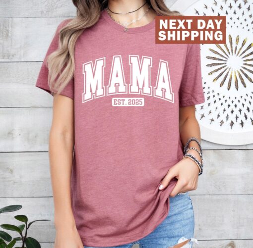 retro mama shirt est 2025 for new moms cute mom life t shirt perfect for mothers day gifts and celebrating mom to be