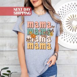retro mama shirt floral graphic tee cute mom t shirt boho style for moms vintage mom life apparel odztq