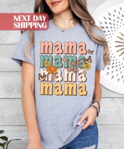 retro mama shirt floral graphic tee cute mom t shirt boho style for moms vintage mom life apparel odztq