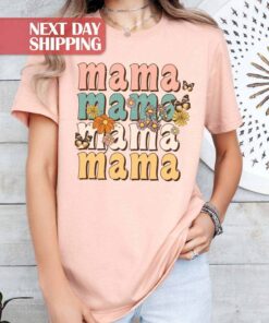 retro mama shirt floral graphic tee cute mom t shirt boho style for moms vintage mom life apparel qkmmz