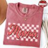 Retro Mama Shirt for Mothers Day Cute Checkered Mom Tee Best Mom Ever Shirt Unique Gift for New Moms and Grandmas