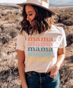 retro mama shirt groovy mom tee vintage mommy t shirt cute mama gifts for moms unique stacked mama design bonug