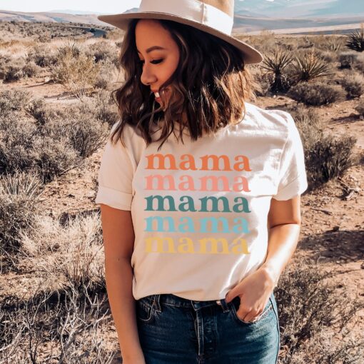 retro mama shirt groovy mom tee vintage mommy t shirt cute mama gifts for moms unique stacked mama design bonug