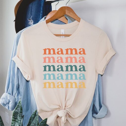 retro mama shirt groovy mom tee vintage mommy t shirt cute mama gifts for moms unique stacked mama design cpvul
