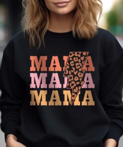 retro mama sweatshirt with lightning bolt and leopard print for mom life cute mom hoodie ideal for mothers day gifts uuhnm