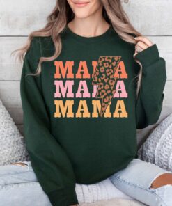 retro mama sweatshirt with lightning bolt and leopard print for mom life cute mom hoodie ideal for mothers day gifts x8pgq