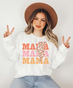 retro mama sweatshirt with lightning bolt and leopard print for mom life cute mom hoodie ideal for mothers day gifts xr06d