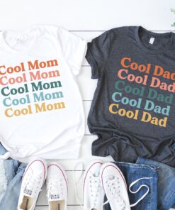 retro mom and dad shirts matching tees cute mom shirt cool dad shirt pregnancy reveal t shirts family tees for parents tcic1