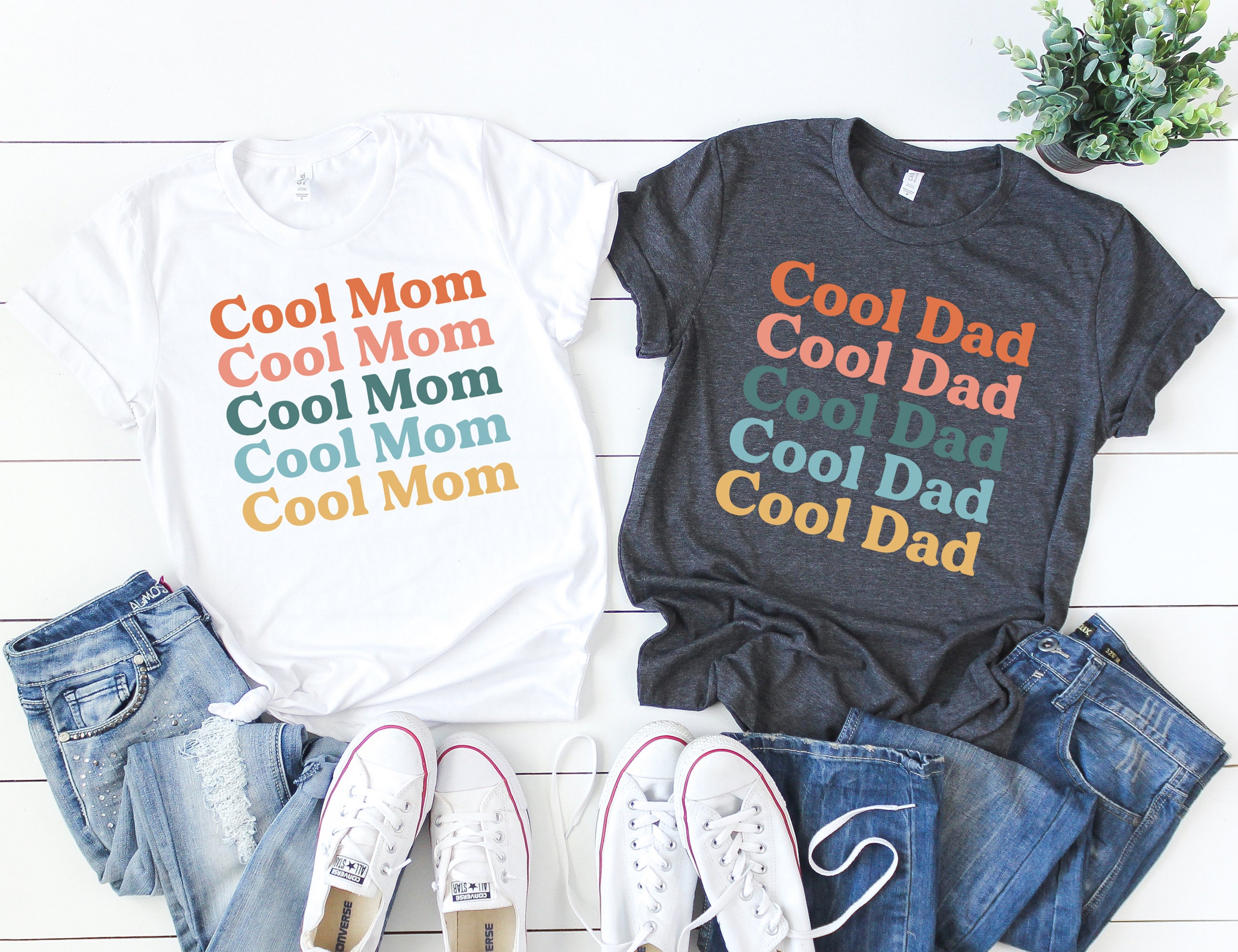 retro mom and dad shirts matching tees cute mom shirt cool dad shirt pregnancy reveal t shirts family tees for parents tcic1 scaled