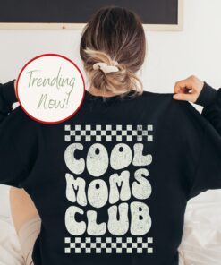 retro mom sweatshirt for cool moms club funny mama shirt new mom gift pregnancy announcement pullover tee xveoh