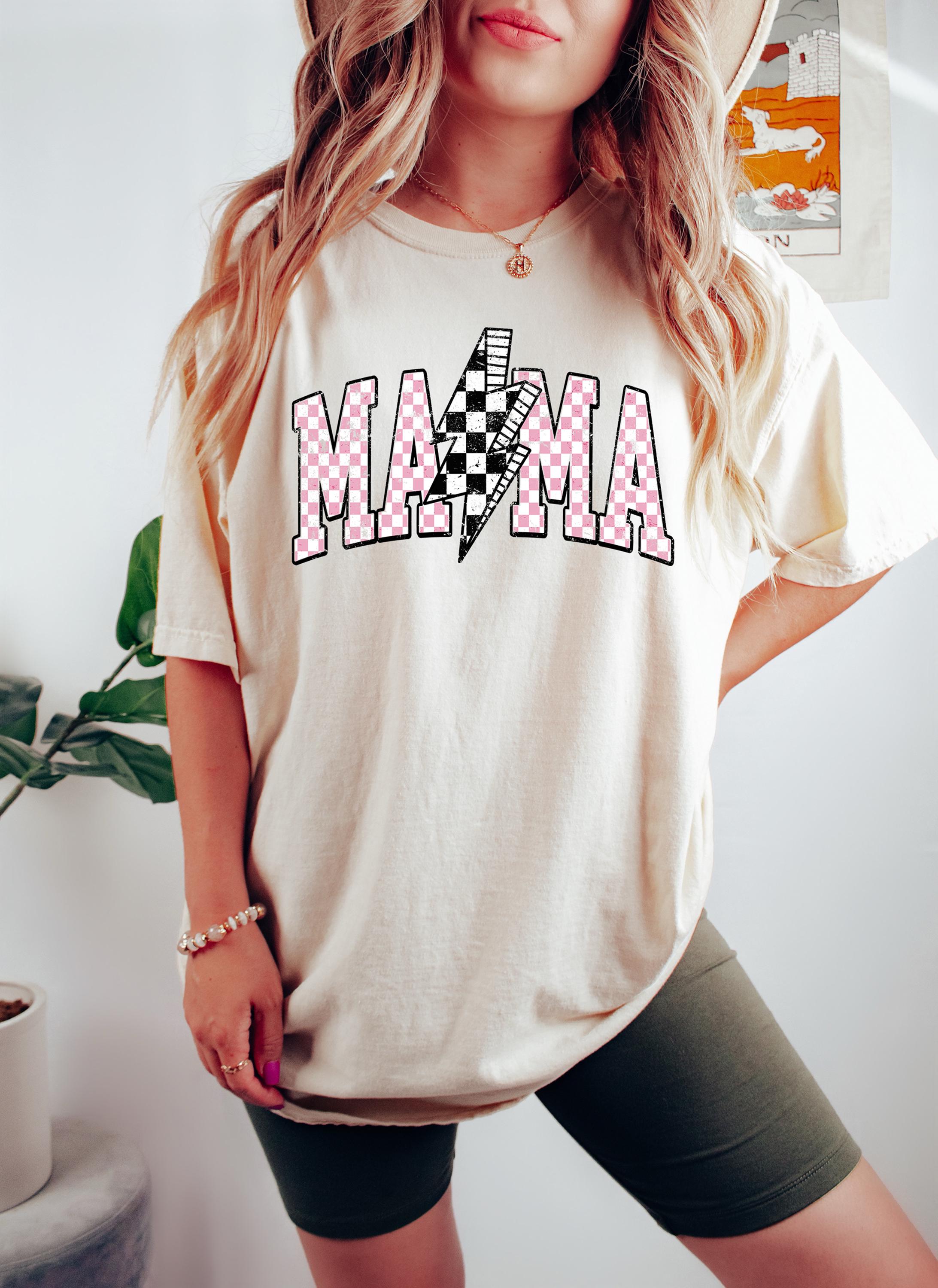 retro pink mama shirt with lightning bolt design trendy sweatshirt for mothers day gifts and mom life apparel x9hfu scaled