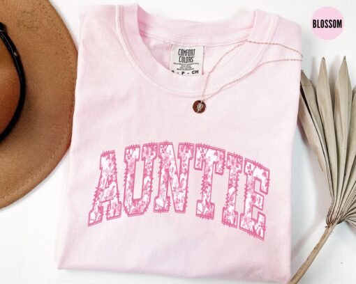 retro pink toile auntie t shirt for new aunts pregnancy reveal mothers day gift cute aunt tee jm0af
