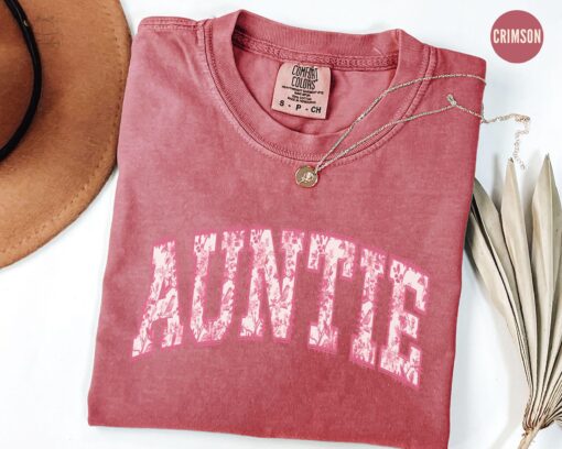 retro pink toile auntie t shirt for new aunts pregnancy reveal mothers day gift cute aunt tee lscqh