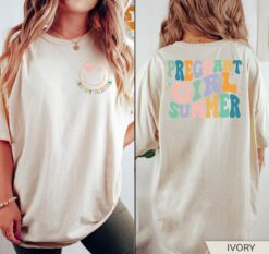 retro pregnancy reveal shirt for moms cute summer tee baby announcement t shirt perfect for baby shower and mom life t7ttp