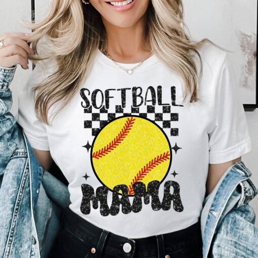retro softball mama shirt for moms softball mom t shirt trendy sports shirt mothers day gift faux glitter design v3s4l