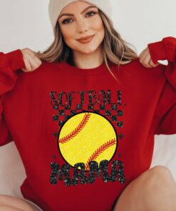 retro softball mama sweatshirt for moms trendy sports sweatshirt with faux glitter perfect gift for softball moms 03hal