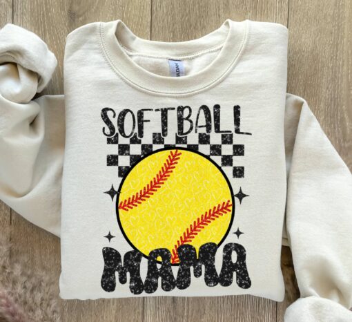 retro softball mama sweatshirt for moms trendy sports sweatshirt with faux glitter perfect gift for softball moms 7h7r9