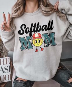 retro softball mom sweatshirt for game days funny softball mama tee perfect for mothers day gifts and softball lovers zw2j1