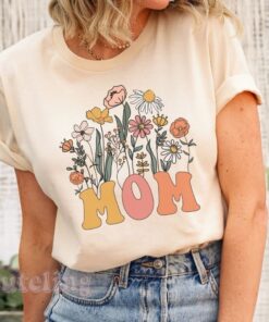 retro wildflowers mom shirt est 2023 funny new mom shirt for pregnancy announcement mothers day gift for moms tgywy