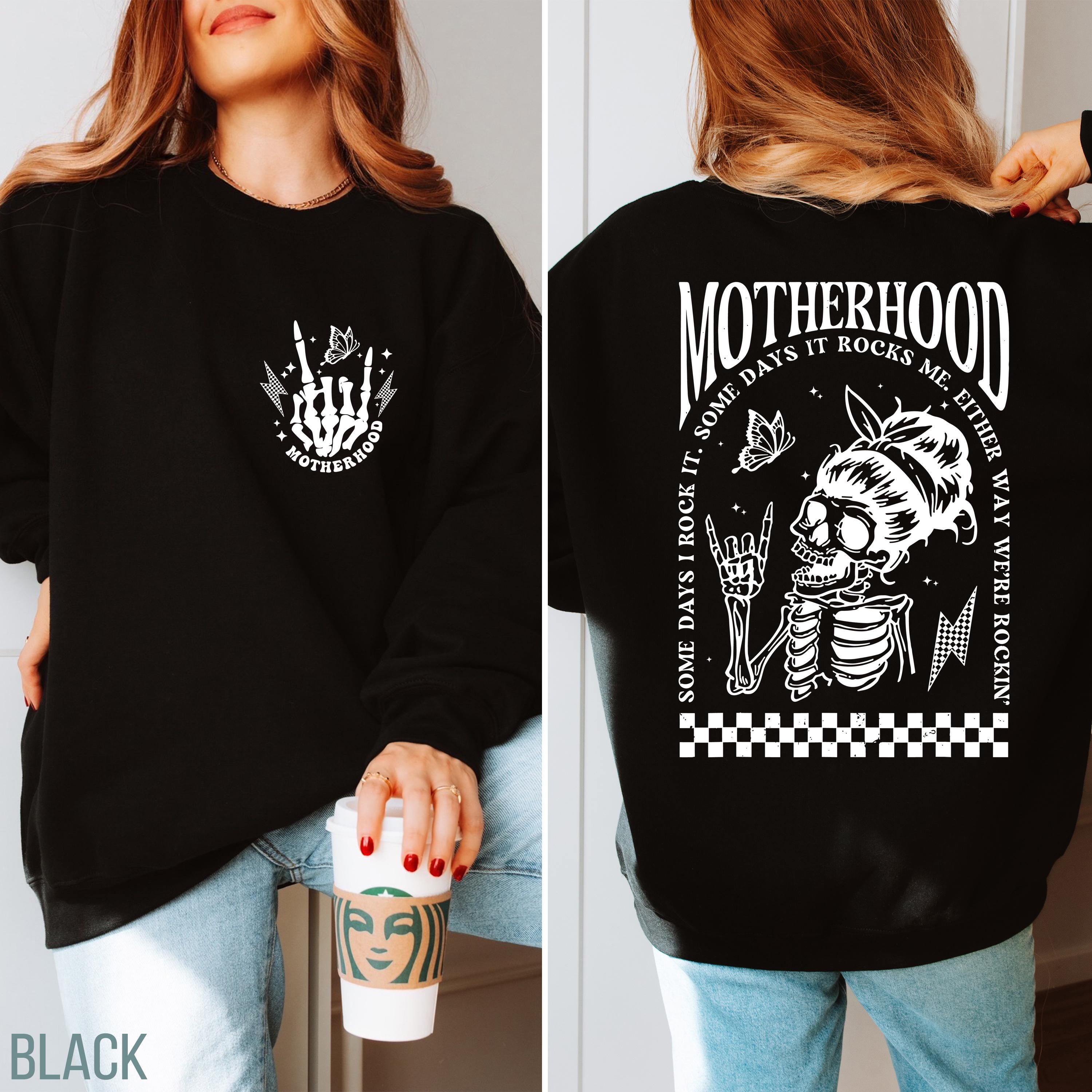 rocker mama sweatshirt some days i rock it cute skeleton motherhood shirt funny mom life apparel