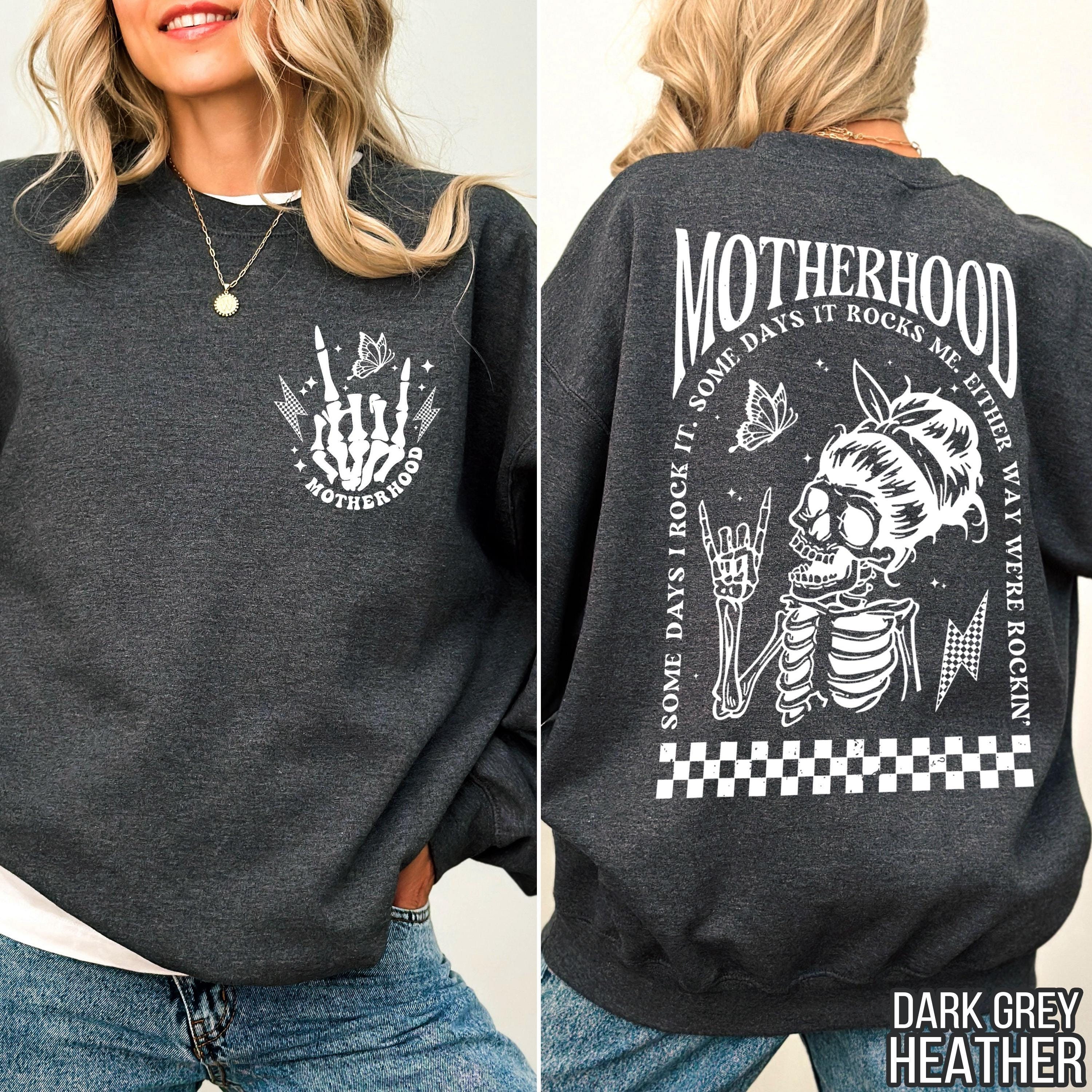 rocker mom sweatshirt some days i rock it cute skeleton motherhood sweater for funny mom life style mjr7m