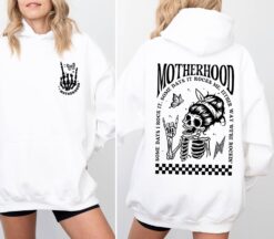 rocking mom hoodie for motherhood fans funny mom life shirt skeleton design unique gifts for moms jrv91