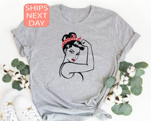 rosie the riveter womens t shirt strong women motivational tee feminist shirt we can do it american apparel gl1ci
