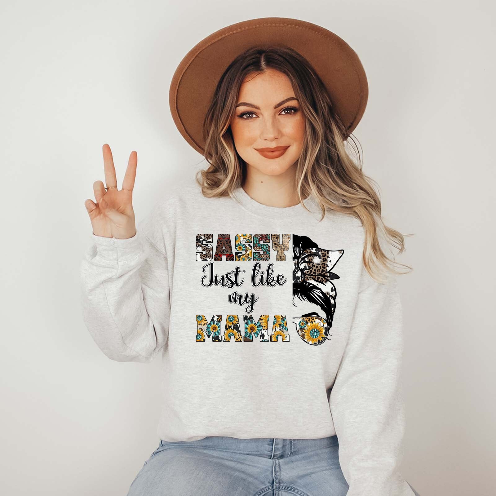 sassy just like my mama sweatshirt for mothers day cute sunflower shirt for new moms plant lover mom life apparel tvg8p