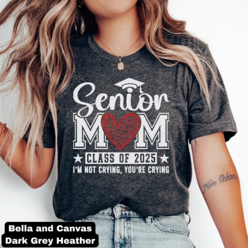 senior mom 2025 shirt with leopard heart design funny graduation party t shirt best senior mom gifts ykdrw