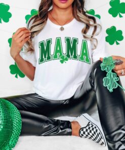 shamrock mama shirt for st patricks day and mothers day cute irish mom t shirt with four leaf clover design ezjiz