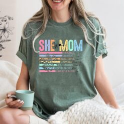 she is mom shirt christian mom t shirt strong mom shirt bible verse tee best mom ever gifts for mothers day hpmaa