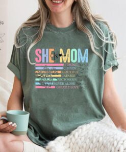 she is mom shirt christian mom t shirt strong mom shirt bible verse tee best mom ever gifts for mothers day hpmaa