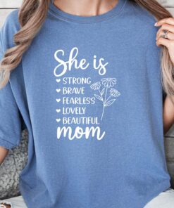 she is mom t shirt for mothers day christian mom shirt new mom gift cute mom life tee vintage style re4to