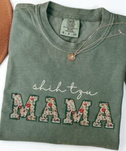 shih tzu mom shirt floral dog mama tee for new pet owners best mom ever gift wildflower cottagecore style zlicm