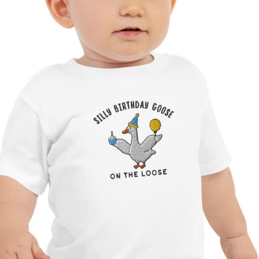 silly goose baby birthday t shirt funny meme kids tee cute grandchild gift one silly goose top for toddlers jdfbp