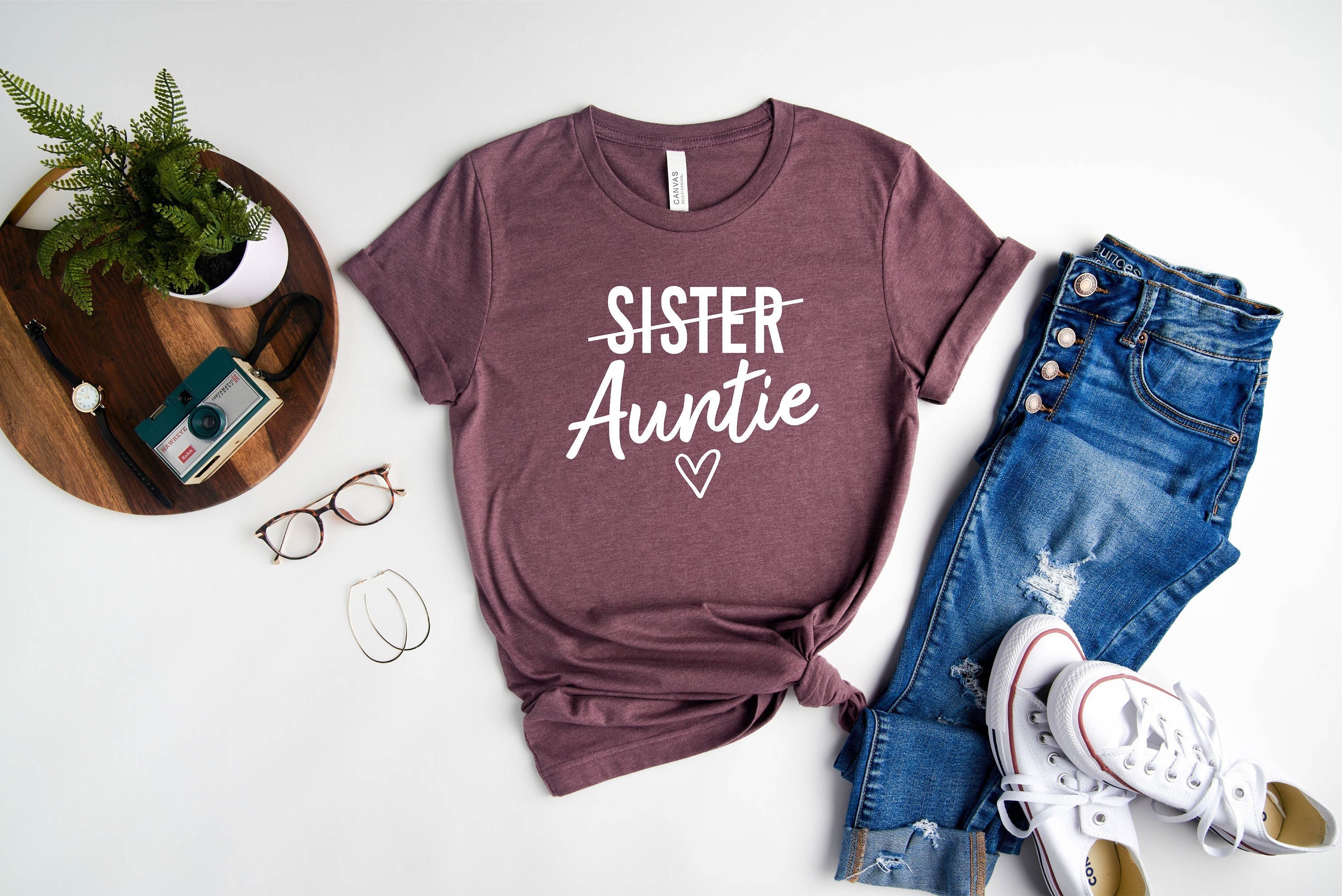 sister to auntie shirt best auntie t shirt promoted to auntie shirt unique gift for aunt birthday celebration gkups scaled