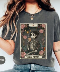 skeleton mom tarot card shirt for mothers day funny mom t shirt celestial mama coffee lover tee pdxrm