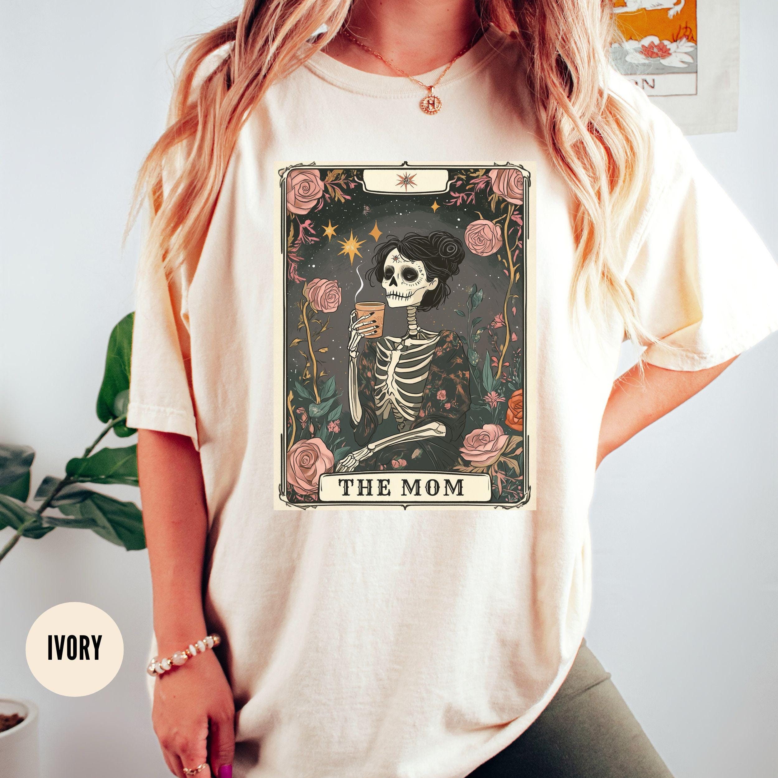 skeleton mom tarot card shirt for mothers day funny mom t shirt celestial mama coffee lover tee vqrpo