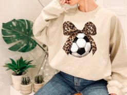 soccer mom shirt with bow aesthetic game day t shirt sports mom sweatshirt for women vintage soccer style ywupn