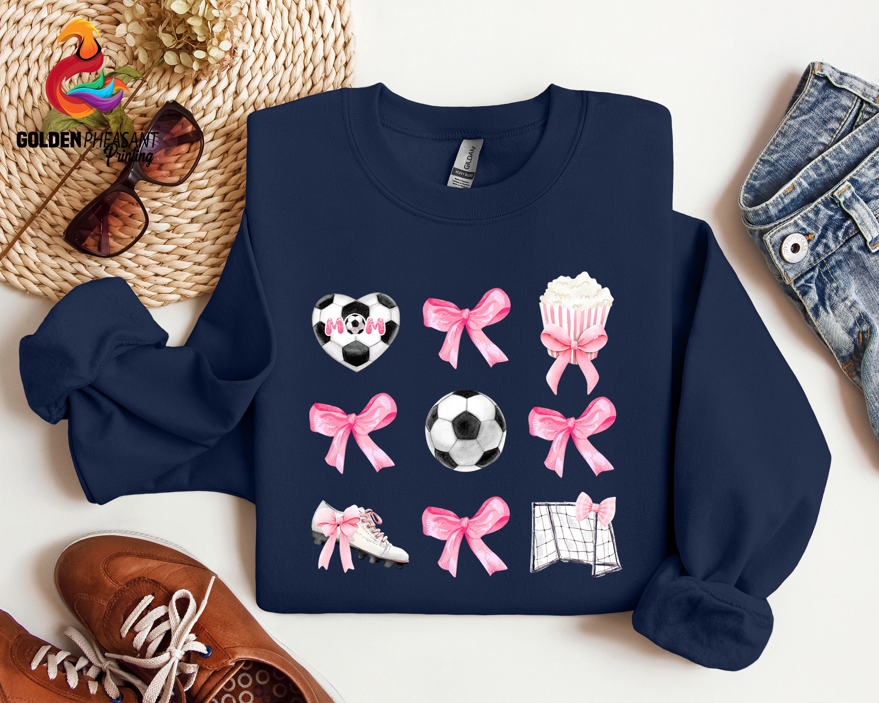 soccer mom sweatshirt with pink ribbon bow cute sports mama shirt for mothers day game day gifts 3shyt scaled