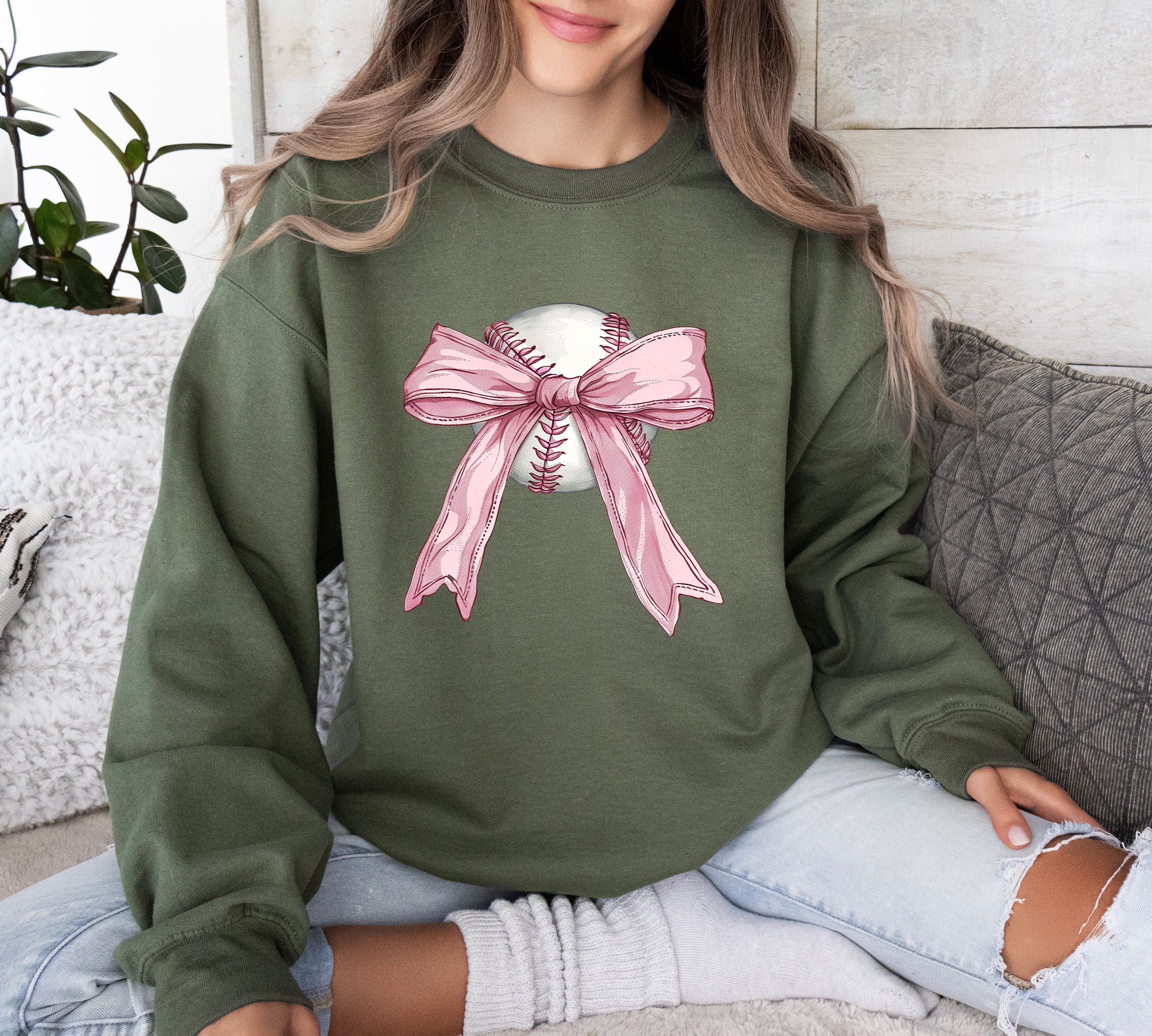 soft girl aesthetic baseball shirt with pink bow for moms casual baseball day tee vintage style yvblc scaled