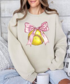 softball bow shirt for girls soft girl aesthetic tee pink bow social club baseball sweatshirt for softball fans p1p9n