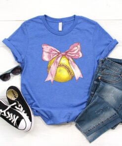 softball bow shirt for girls soft girl aesthetic tee pink bow social club baseball sweatshirt for softball fans yssvg