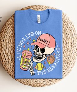 softball mama sweatshirt living life on the bleachers skull sport tee funny mom shirt for softball players and moms hjscd