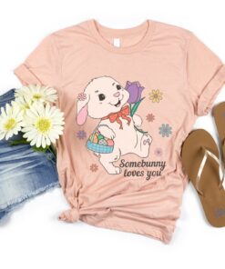 somebunny loves you easter bunny shirt retro spring tee cottagecore clothing for springtime celebrations 0i2xb