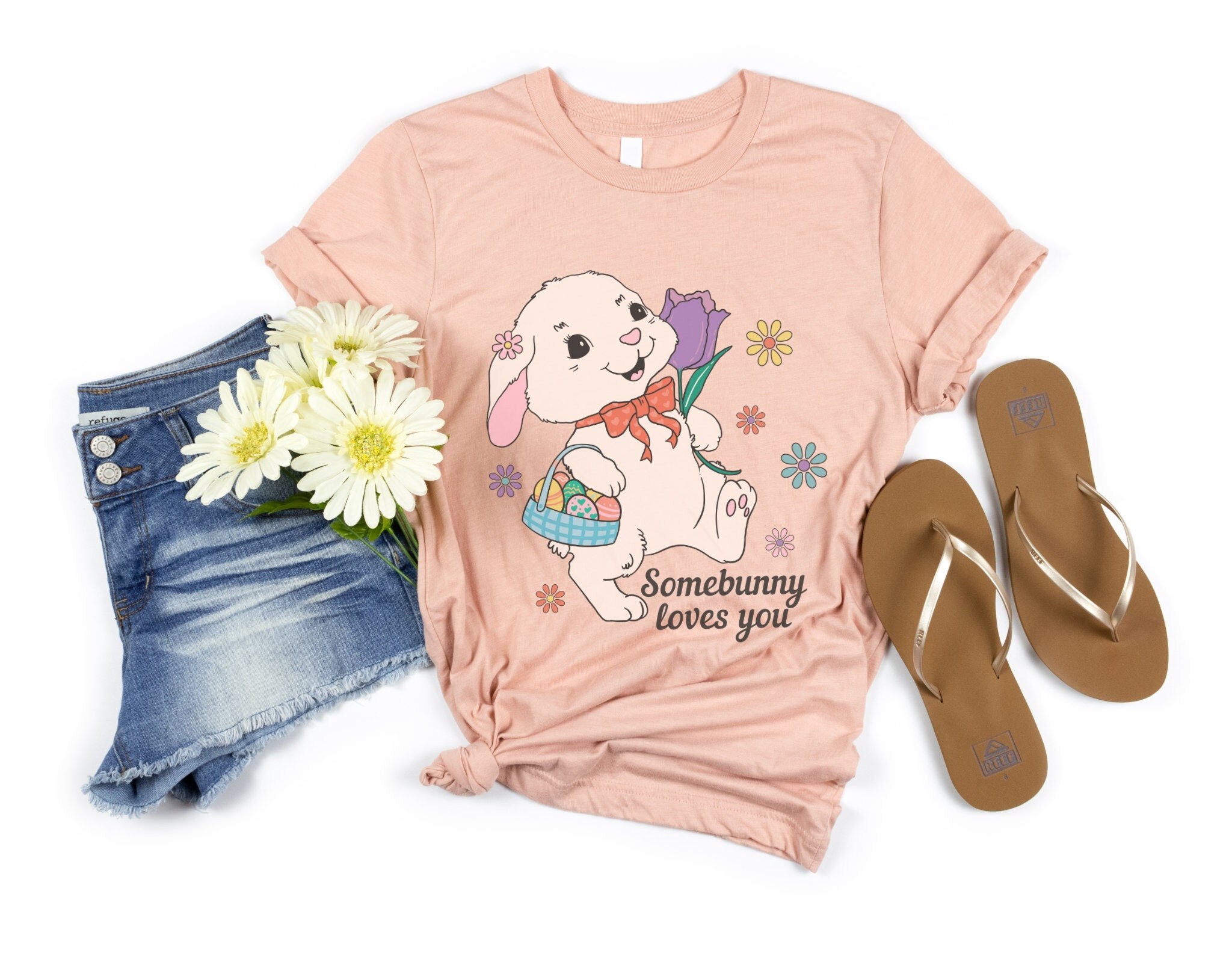 somebunny loves you easter bunny shirt retro spring tee cottagecore clothing for springtime celebrations