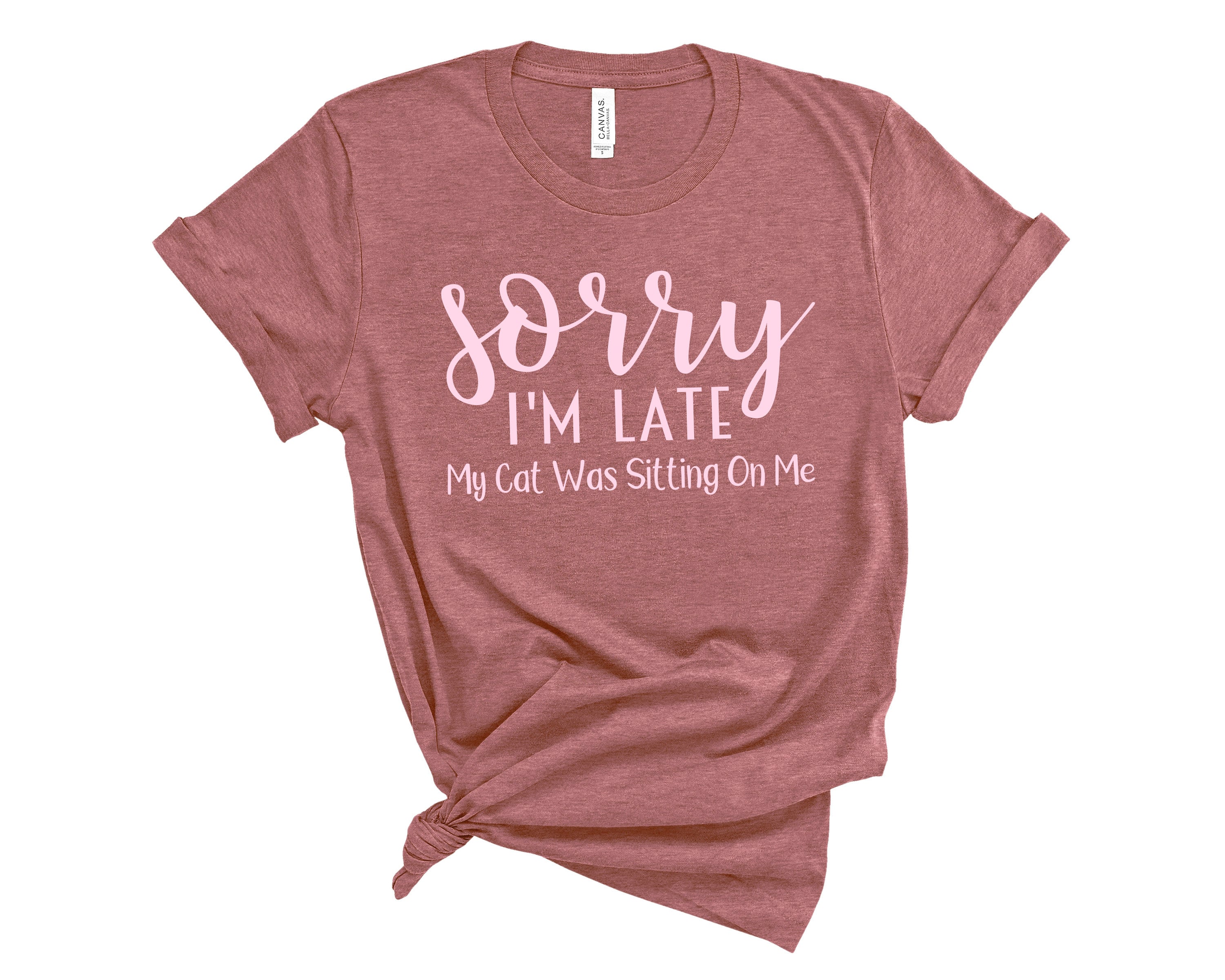 sorry im late my cat was sitting on me cat mom shirt funny cat lover gift for women unique cat mama t shirt s6eou scaled